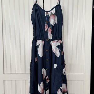 Chic Navy Floral Maxi Dress